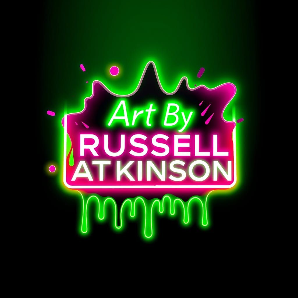 Vibrant Neon Green Logo with Acid Drip Style