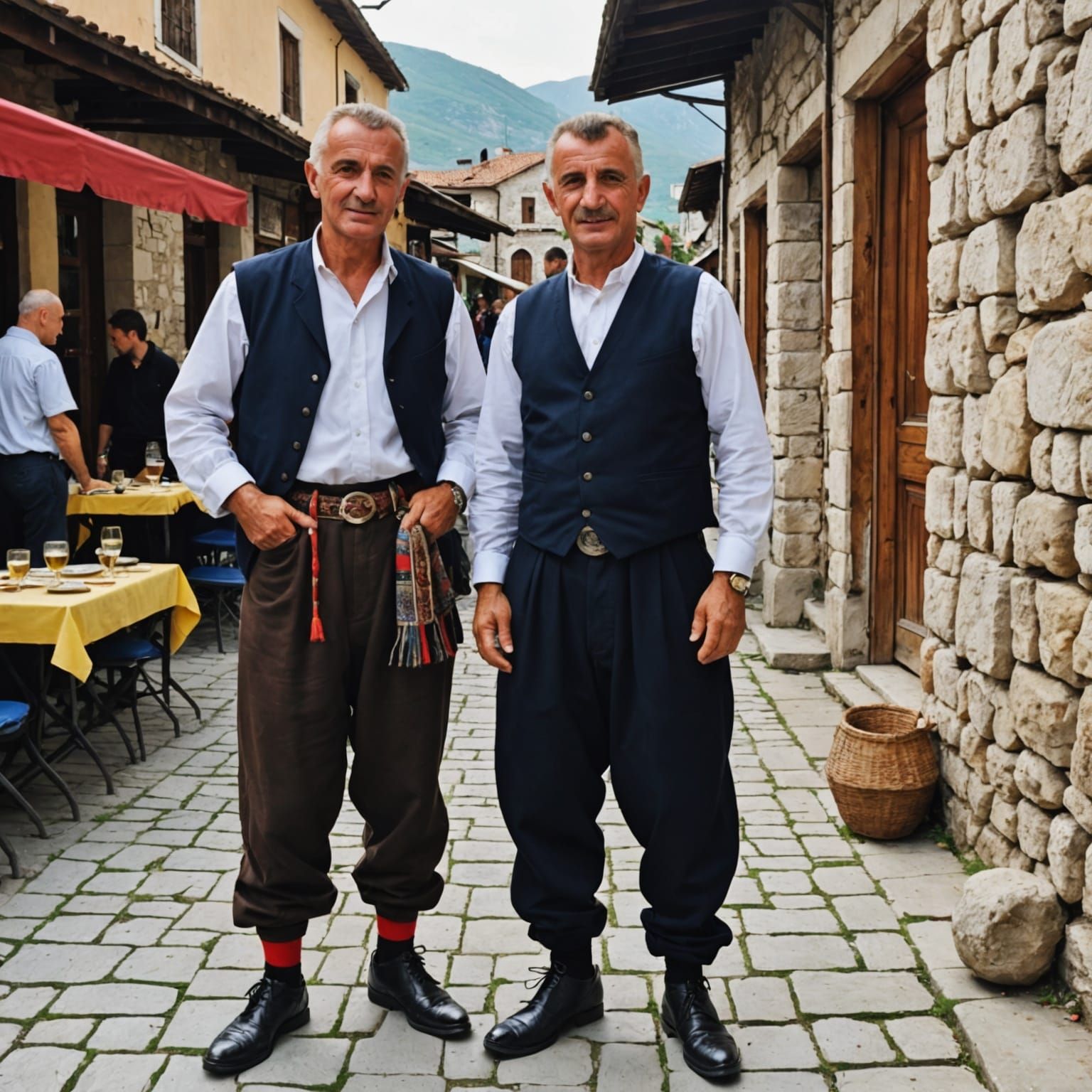 Two Albanians in Traditional Dress