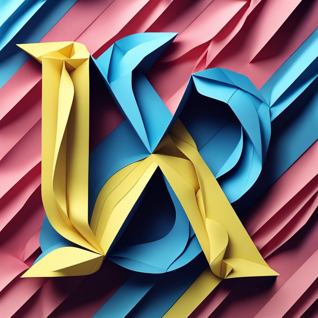 Psy Greek Letter Origami Art in Soft Focus