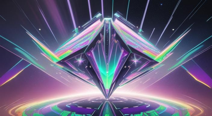 Cyberpunk Alien on Cosmic Planet in Gouache Style