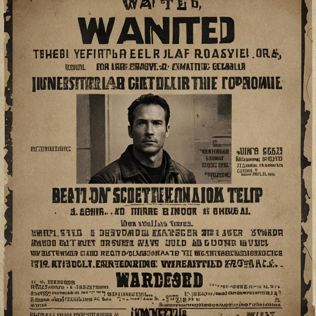 Interstellar Credit Theft: Retro-Futuristic Wanted Poster