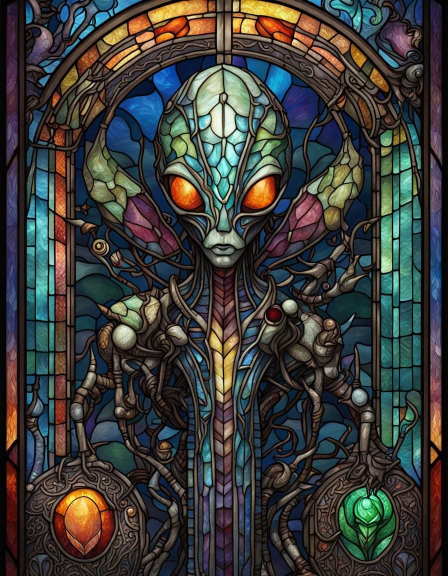 Stained Glass Alien Concept Art