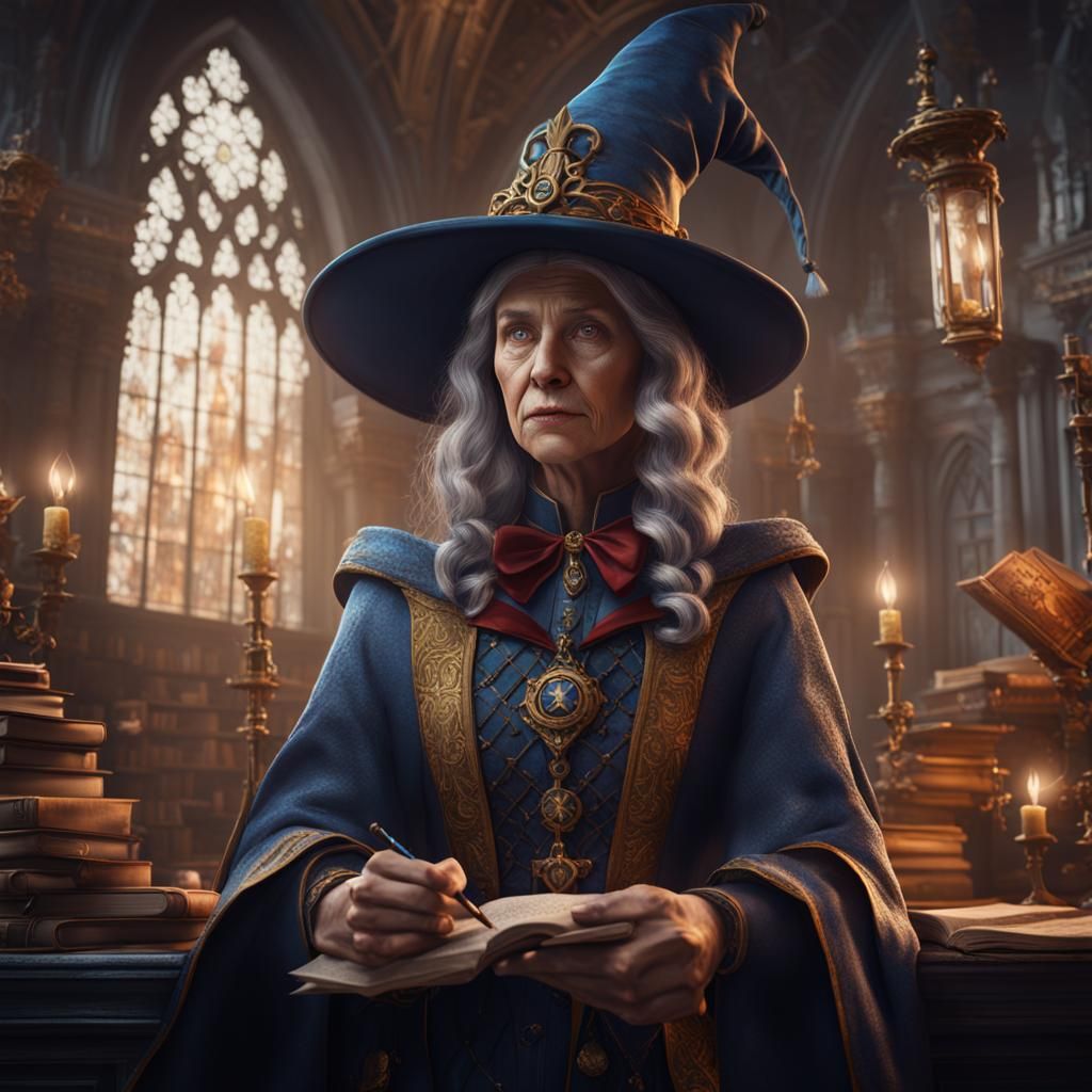 Academic Wizard in Fancy Dress: Fantasy Concept Art