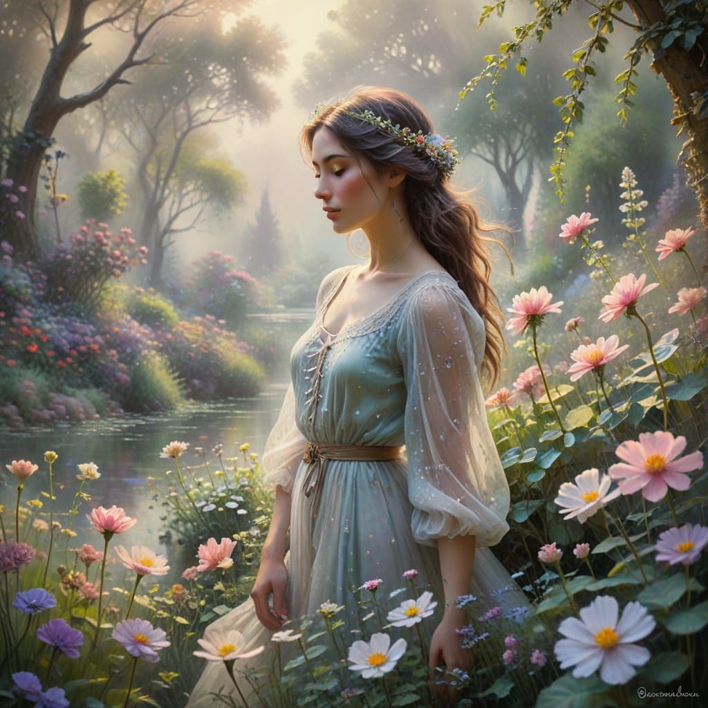 walking through the flowers