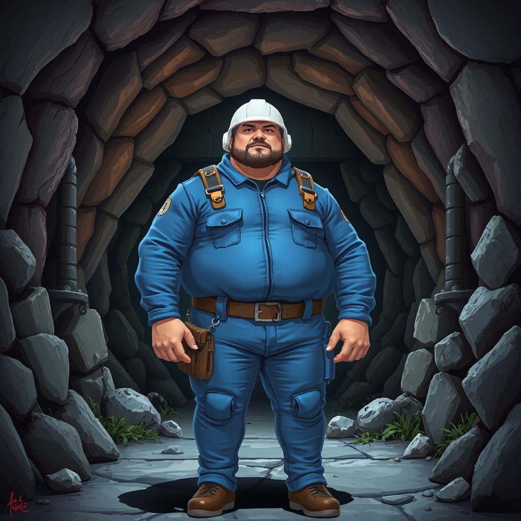 Cartoon Vault-Dweller in Dark Fantasy Style