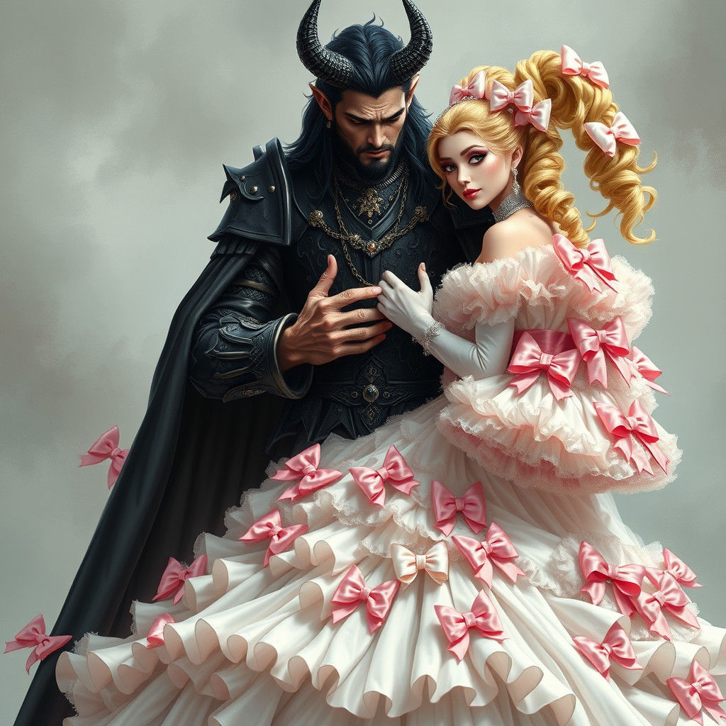 Demon King Buttons Sissy Princess's Wedding Dress