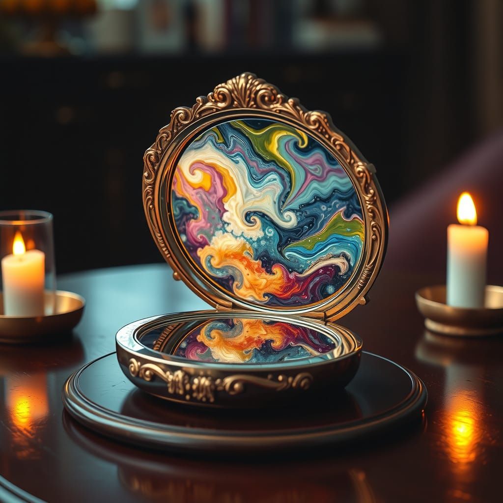 Luxurious Mirror Reflecting a Dreamlike Alternate Reality