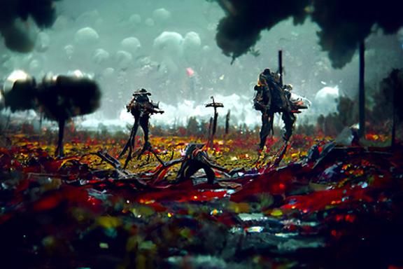 World War One Soldiers in Post-Apocalyptic Landscape