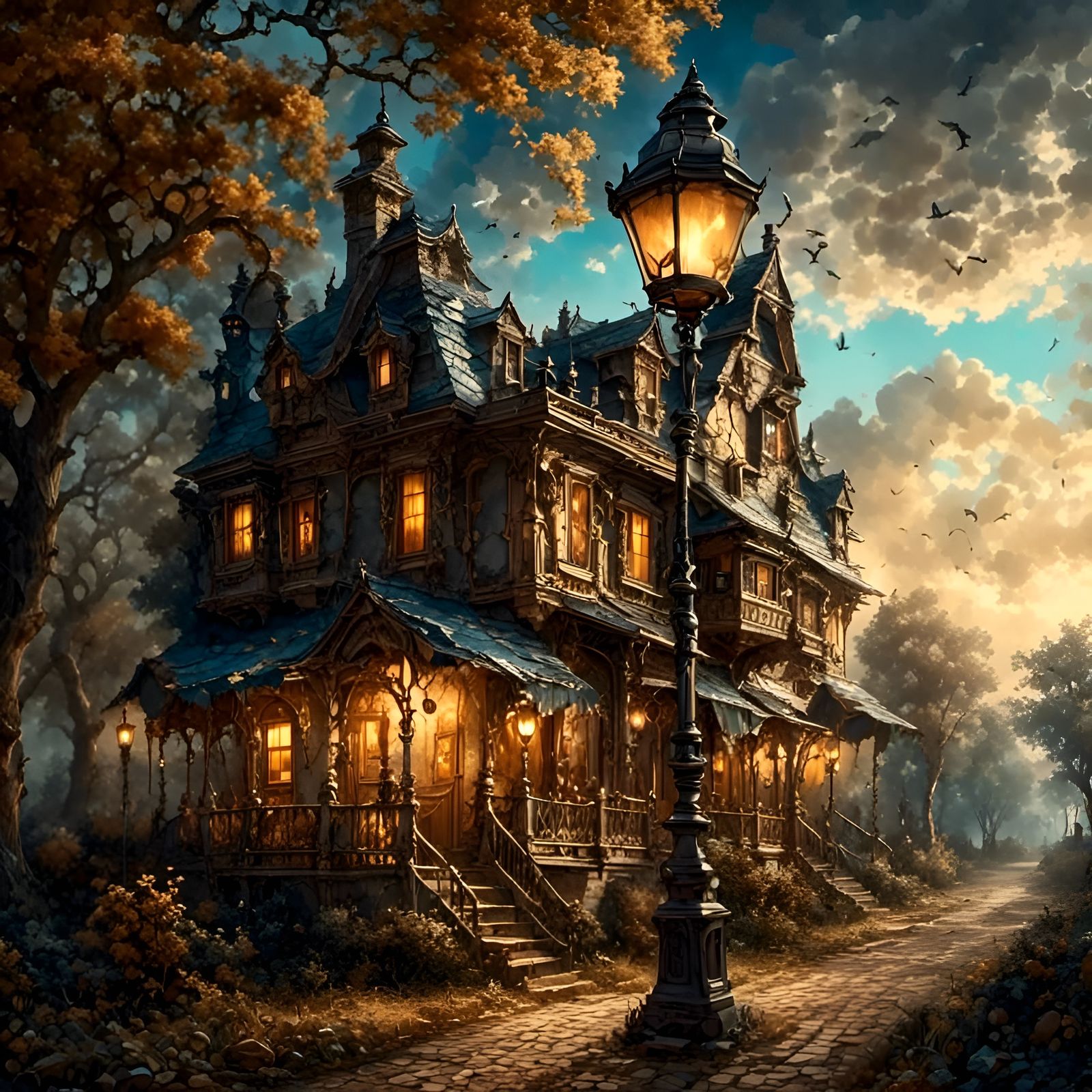 Miniature House in 19th Century Lantern