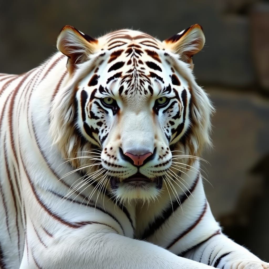 Regal White Tiger in Splendid Hues
