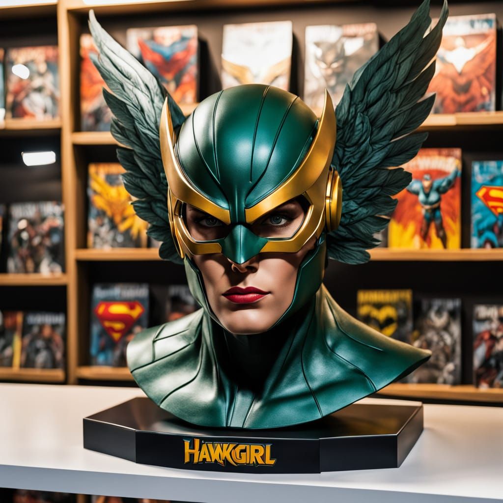 Lifelike DC Comics Hawkgirl Cowl Replica Display Statue