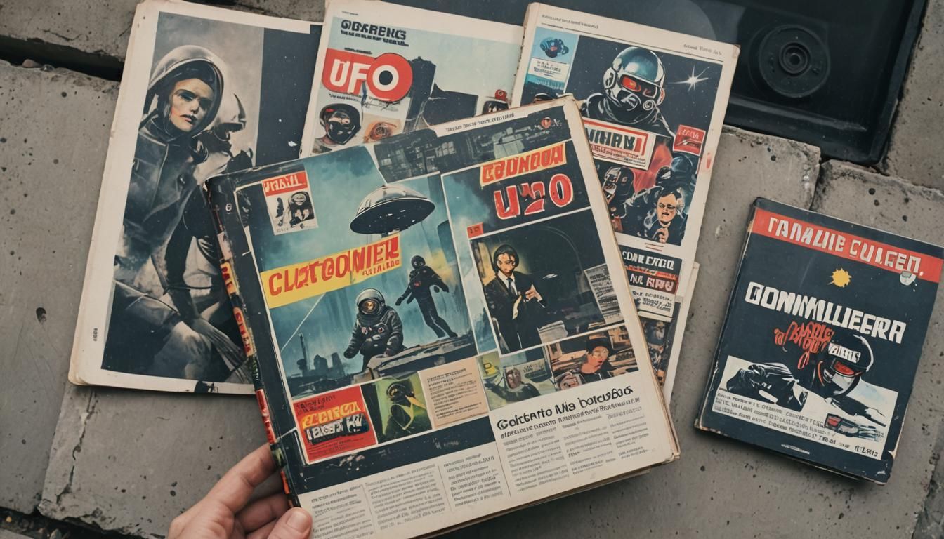 Chernobyl Comic Book UFO Contact in Retro Style