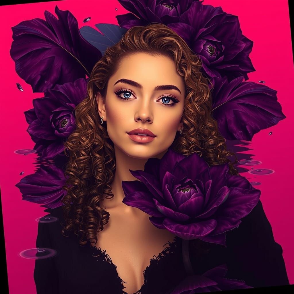 Serene Lotus Pond with Symmetrical Reflections