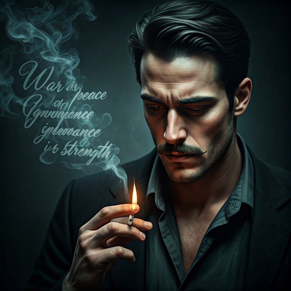 Man's Smoke Forms Ominous Phrase in Hyperrealistic HDR