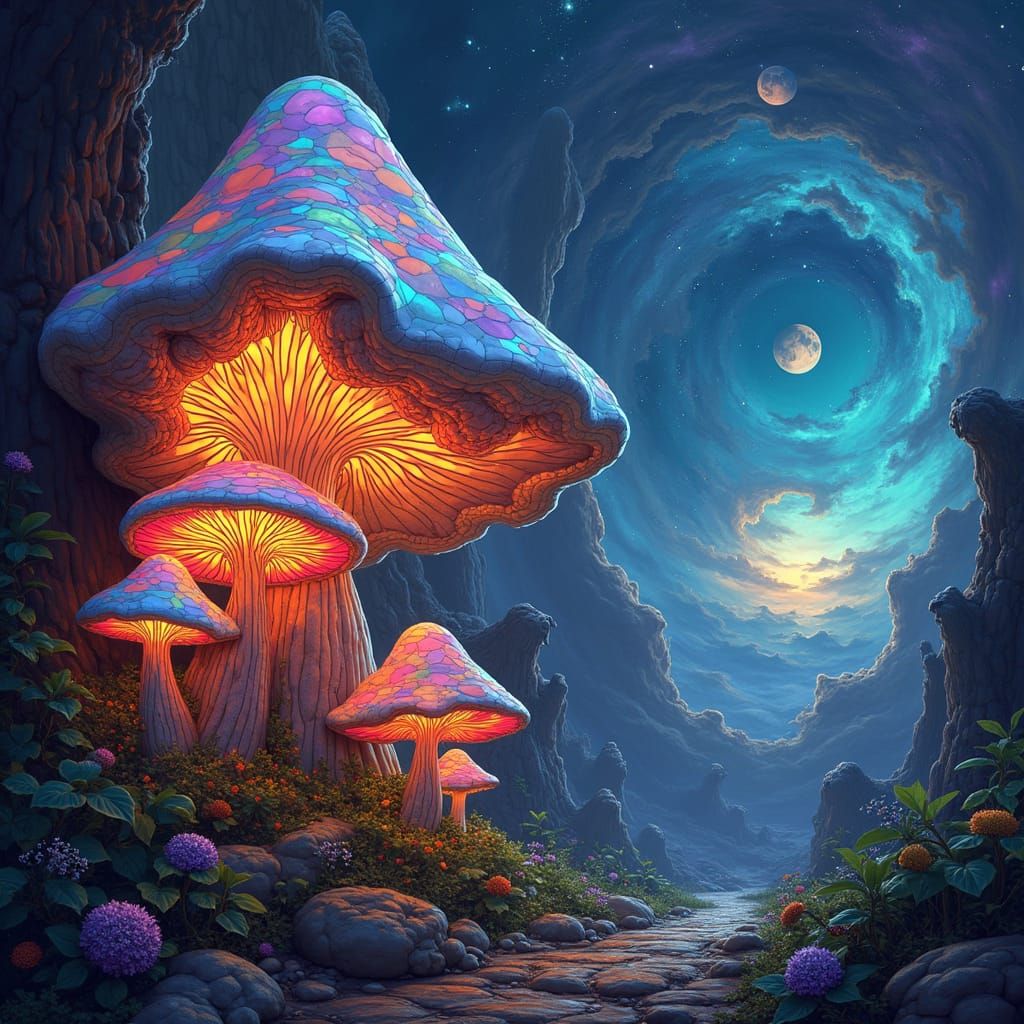 Stained-glass Mushrooms