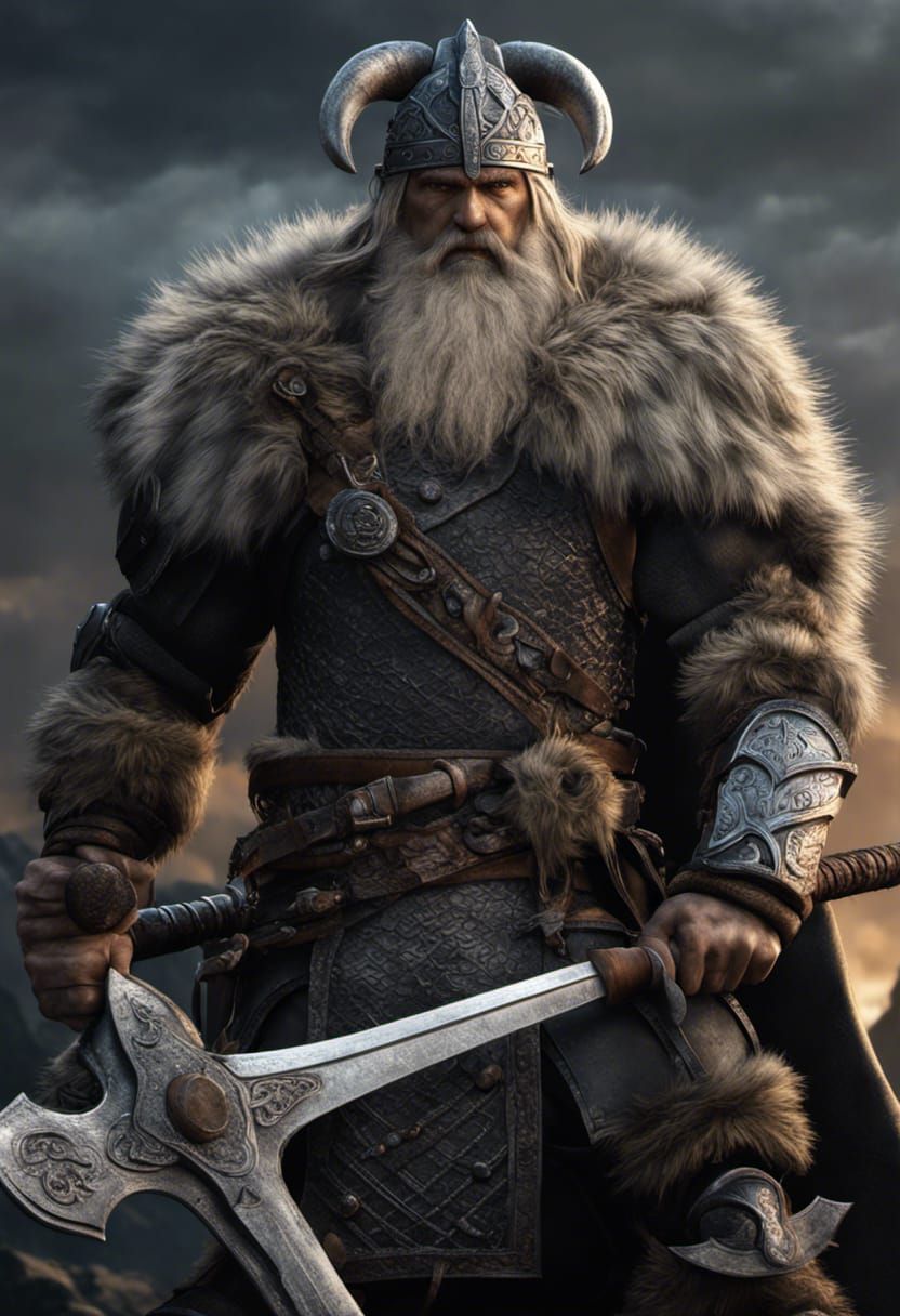 Viking Berserker in Post-Apocalyptic Hyperrealism