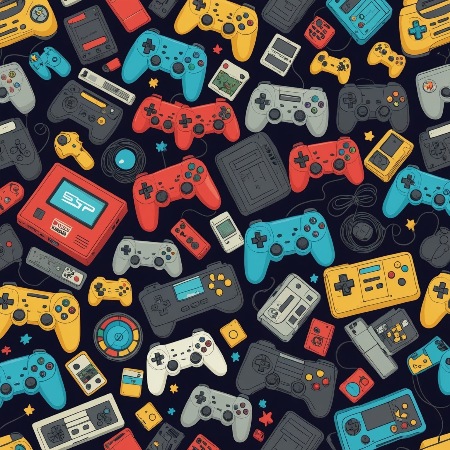 Abstract AI Interpretation of "Video Games"