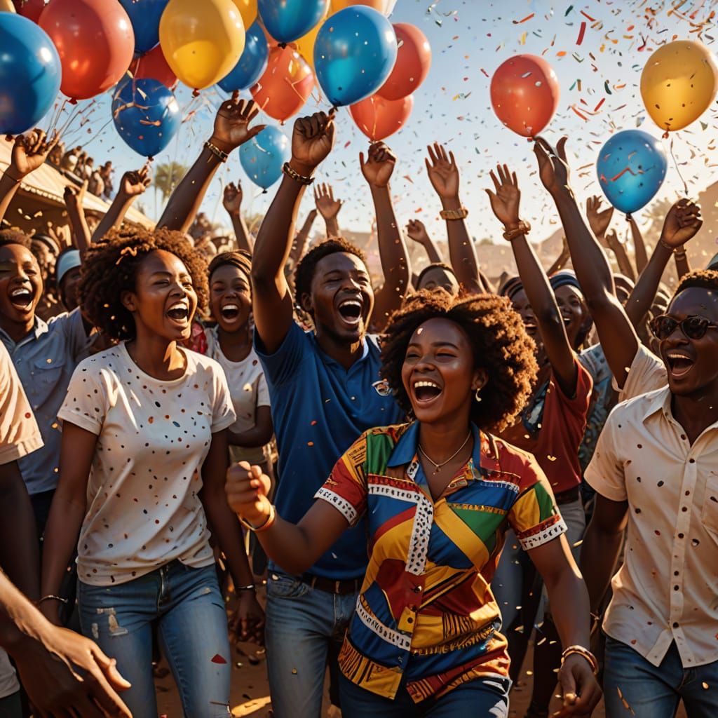 Independence Day Celebrating Crowd in Vibrant Namibian Style