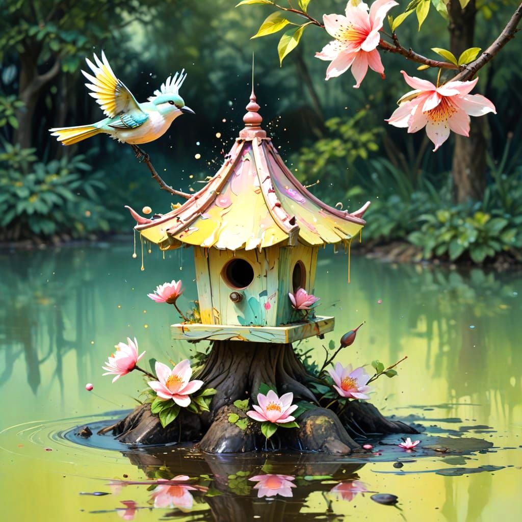 Pagoda-style birdhouse