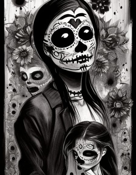 Dia de los Muertos Horror Art in Speedpaint Style