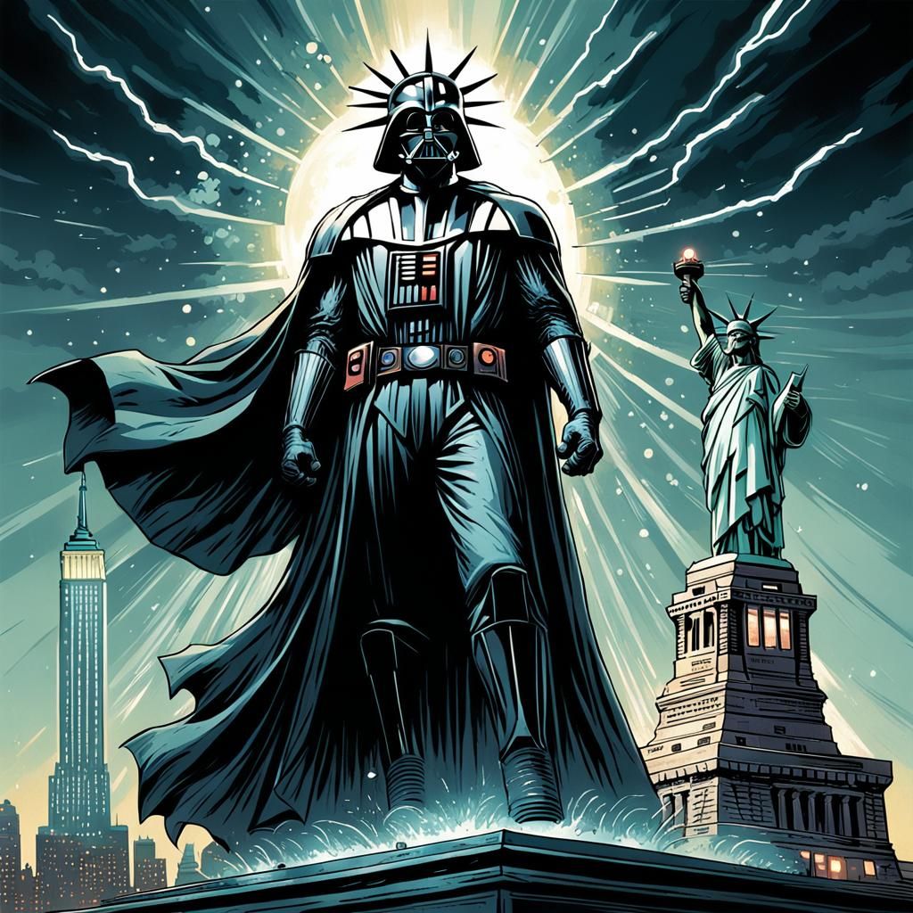 Darth Vader as the Statue of Liberty.