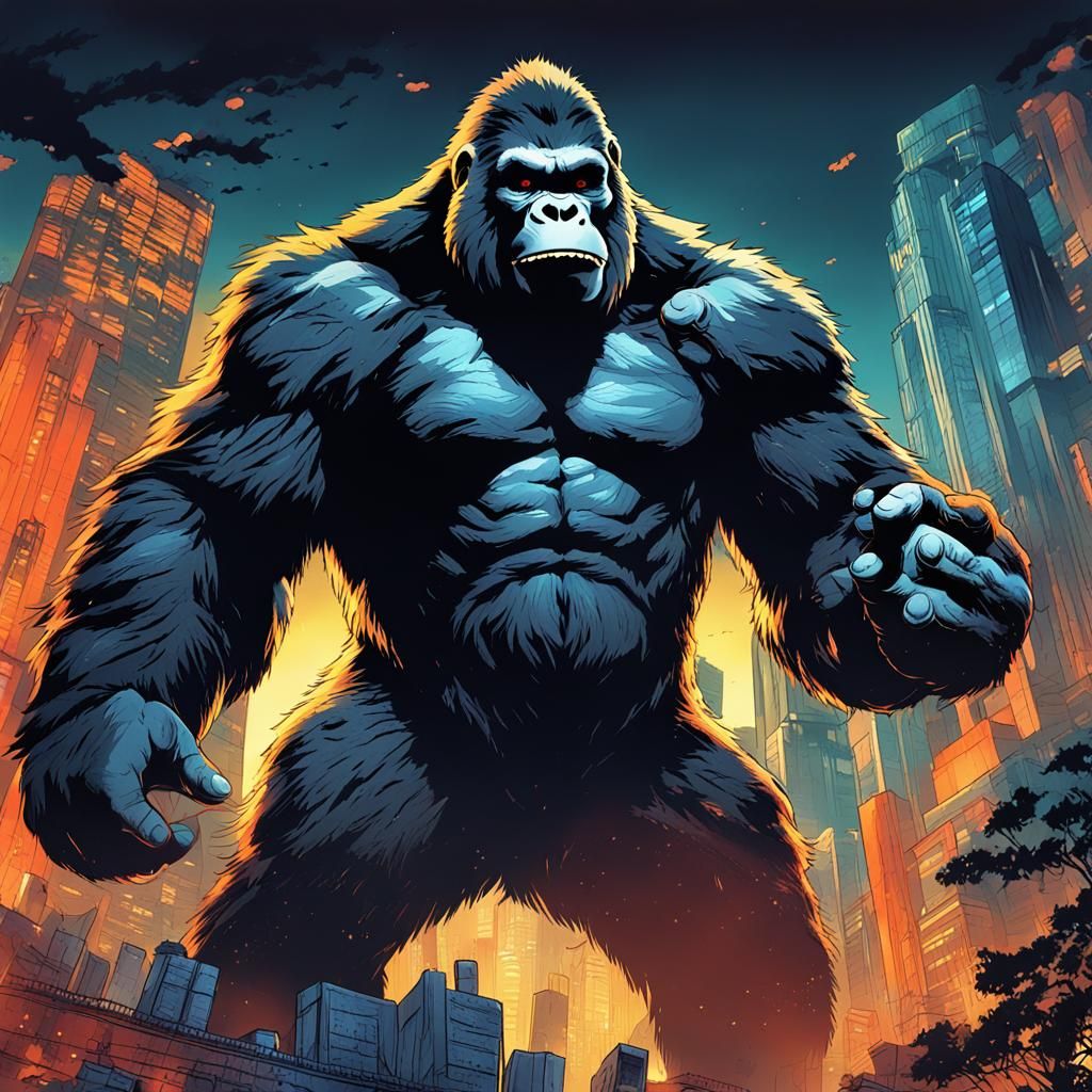 King Kong: Cel-Shaded Anime-Style Art
