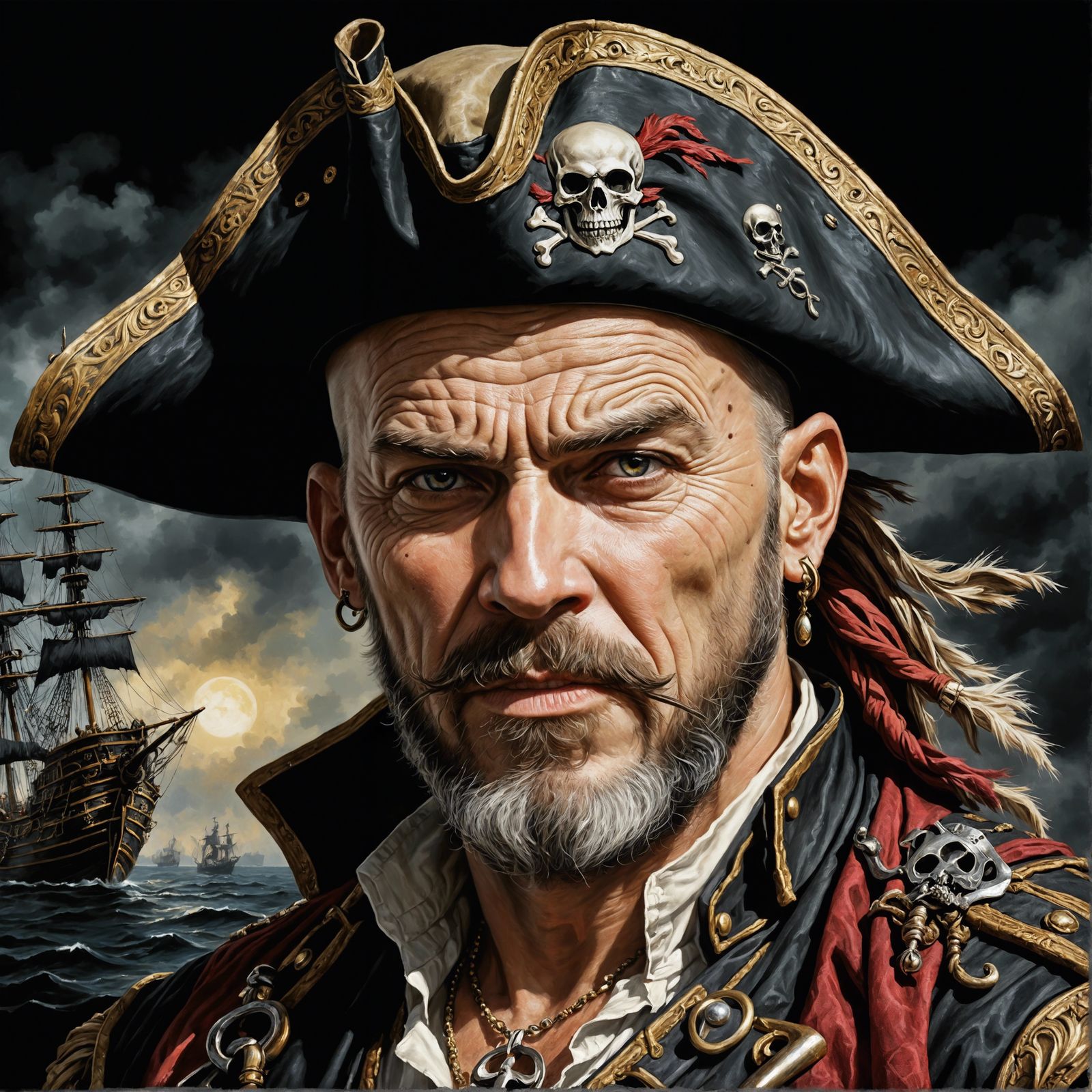 Baroque Portrait of a Young Bald Pirate