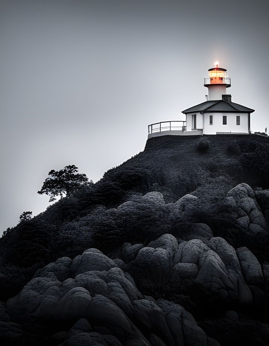 Lighthouse on the mountain top forest