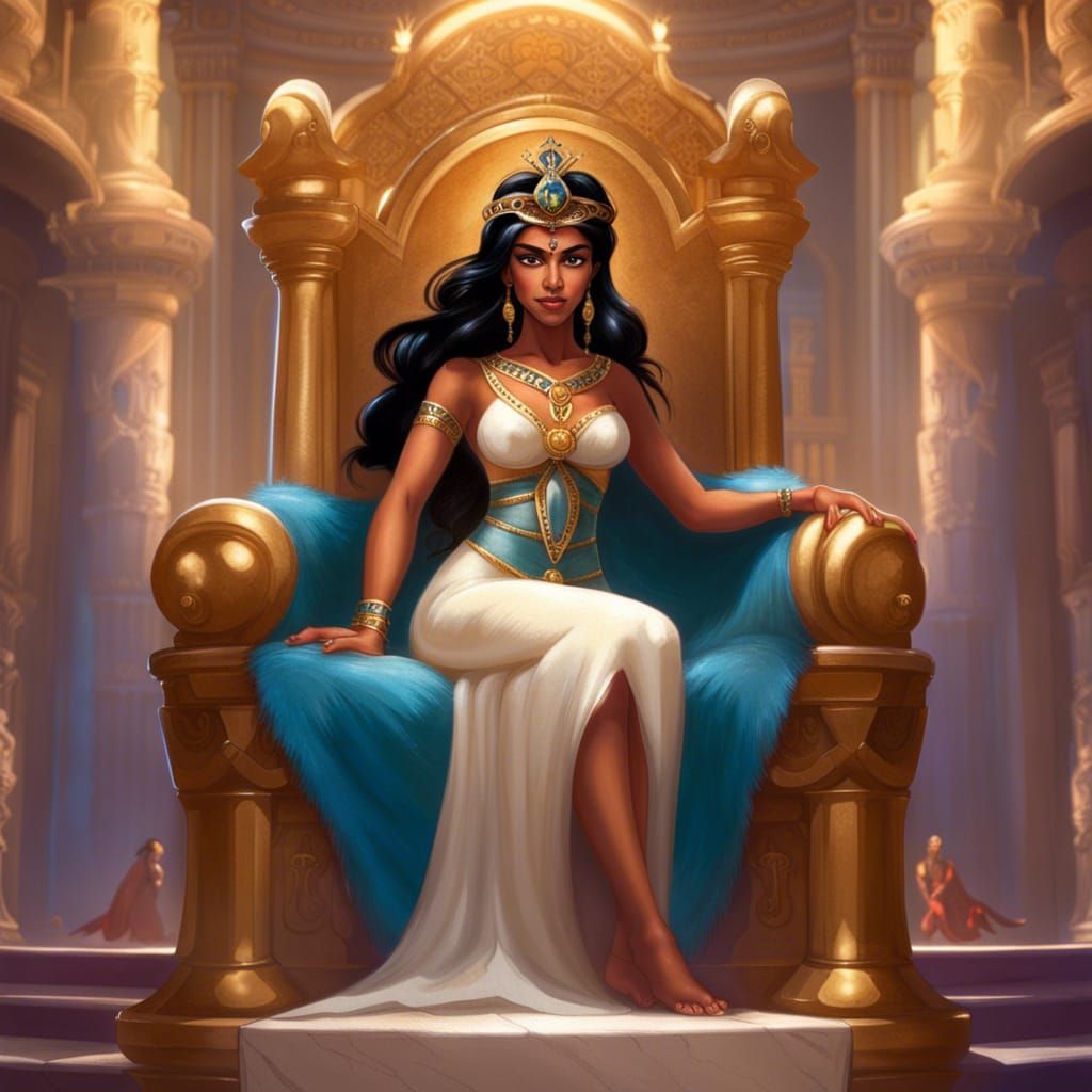 Greek Goddess Jasmine on Marble Throne