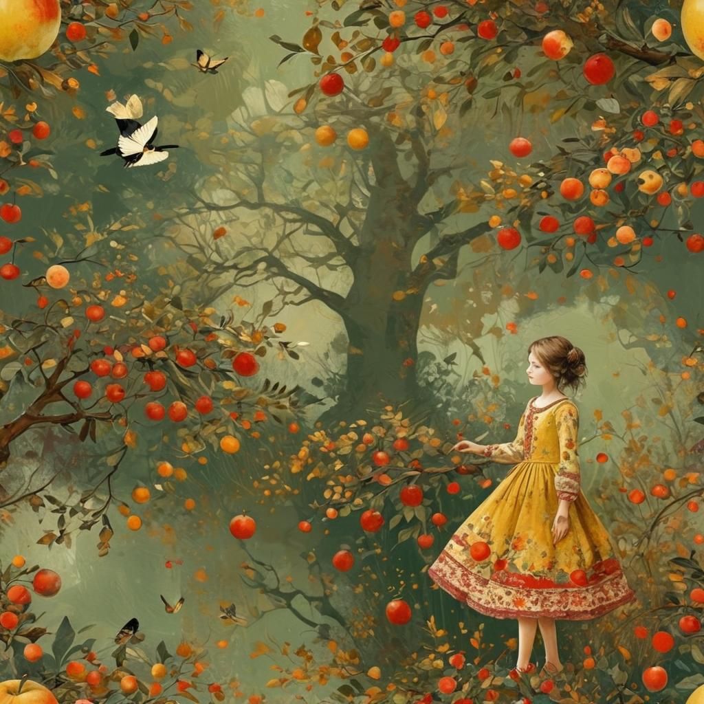 Autumn. Inspired by Gustav Klimt