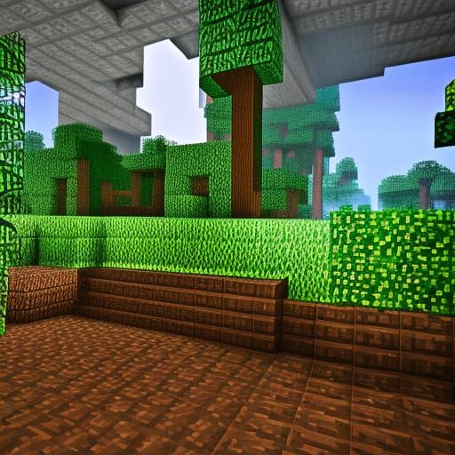 Photorealistic Minecraft Scene with Bokeh