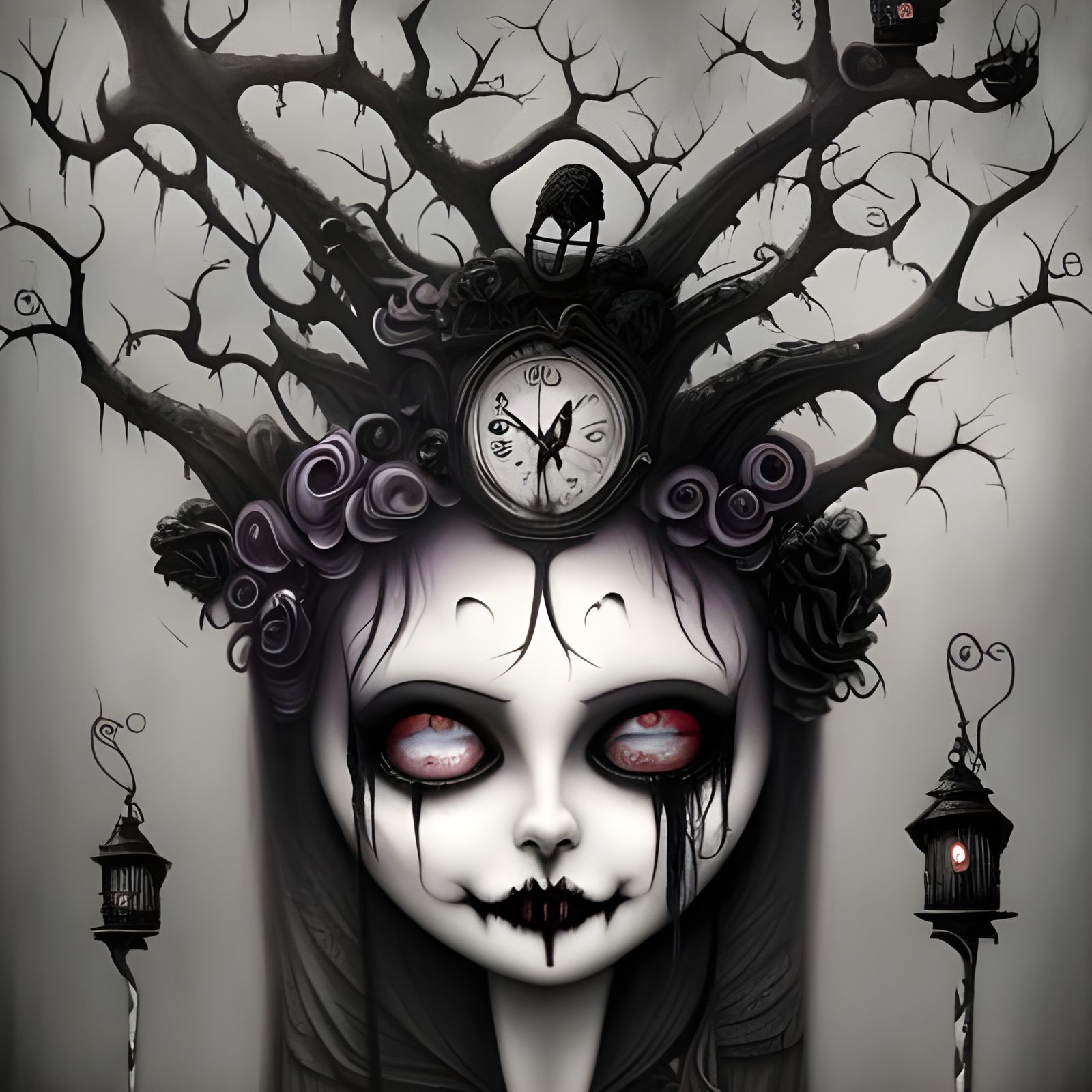 Surreal Eerie Circus in Tim Burton Style