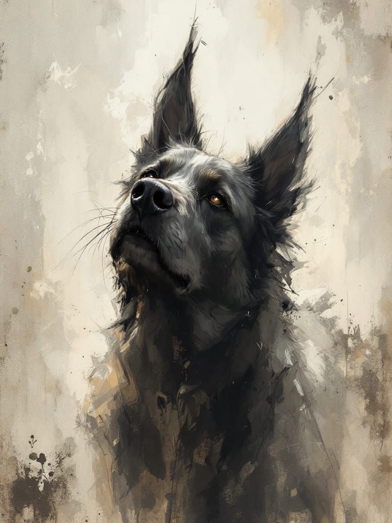 Dog in Sun, Luminous Depth with Jewel Accents