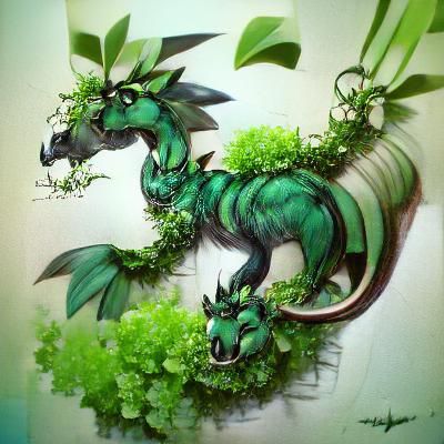 Green Plant Dragon: A Living Sculpture