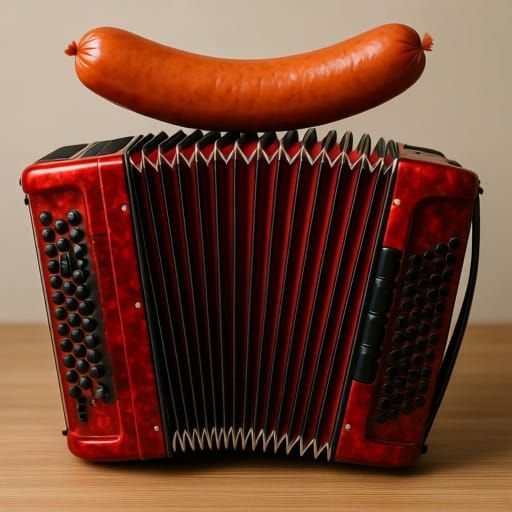 Accordion With Sausage On Top