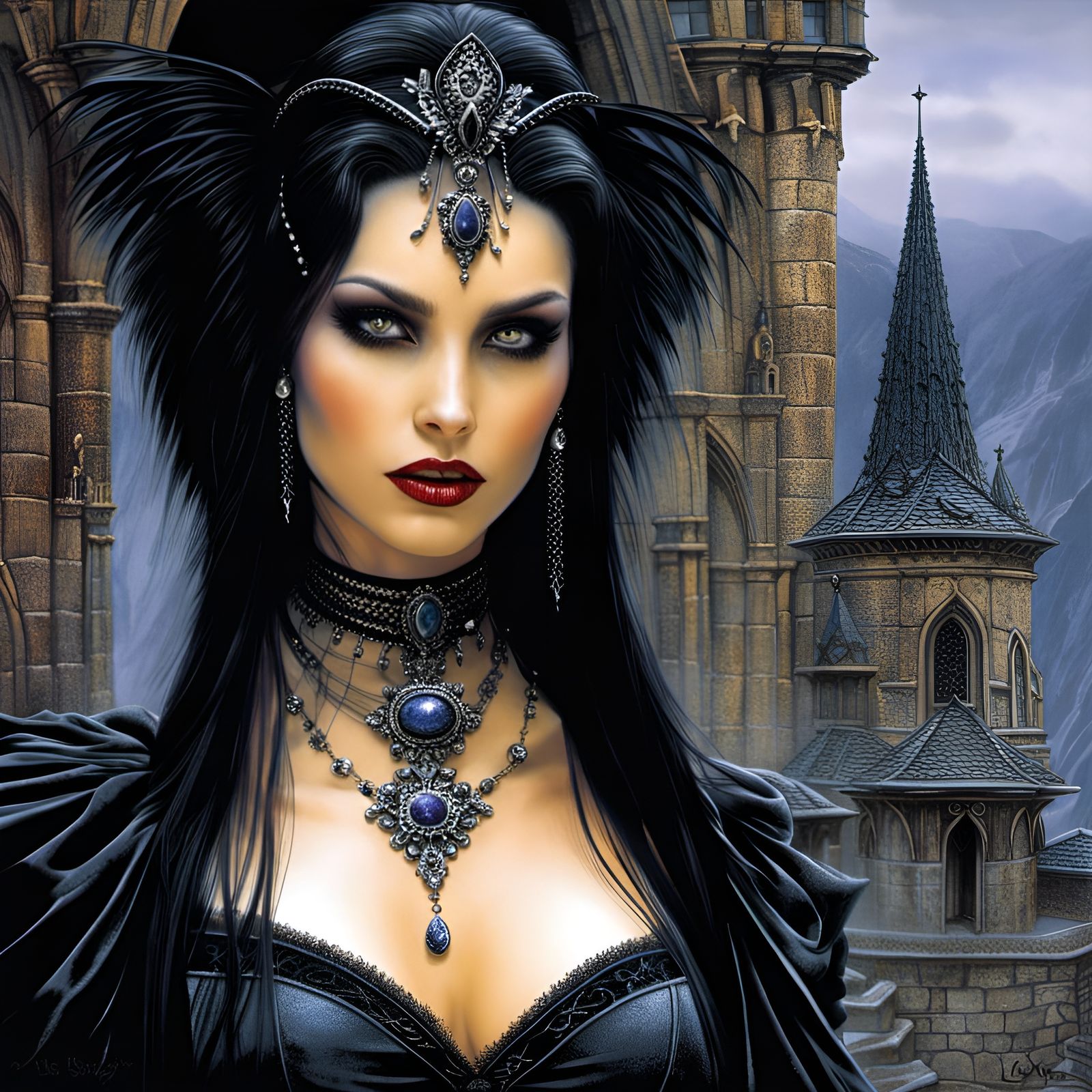 Gothic Vampiress in Dark Fantasy Digital Art