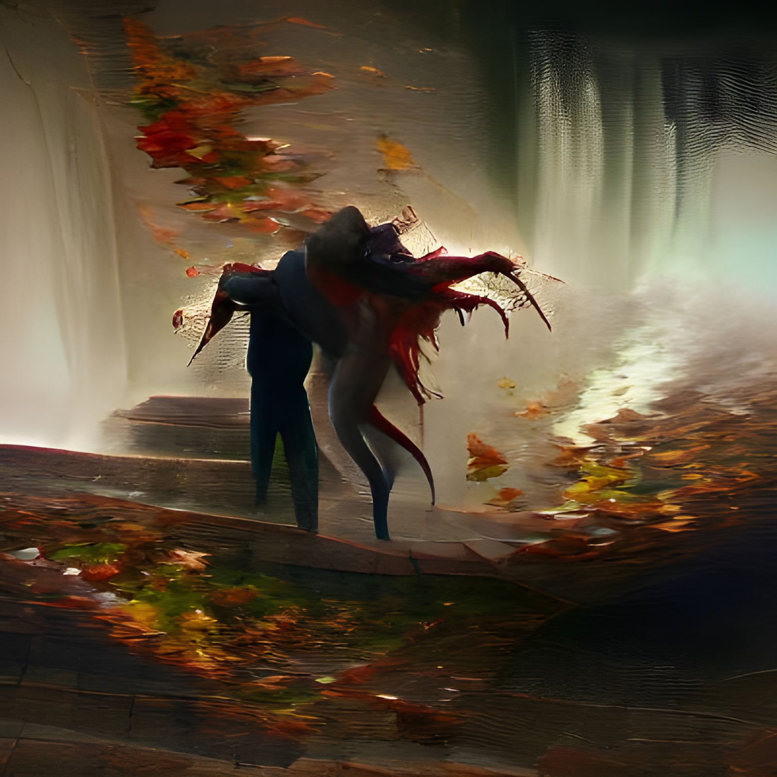 Sinister Autumn Landscape in Dark Fantasy Style