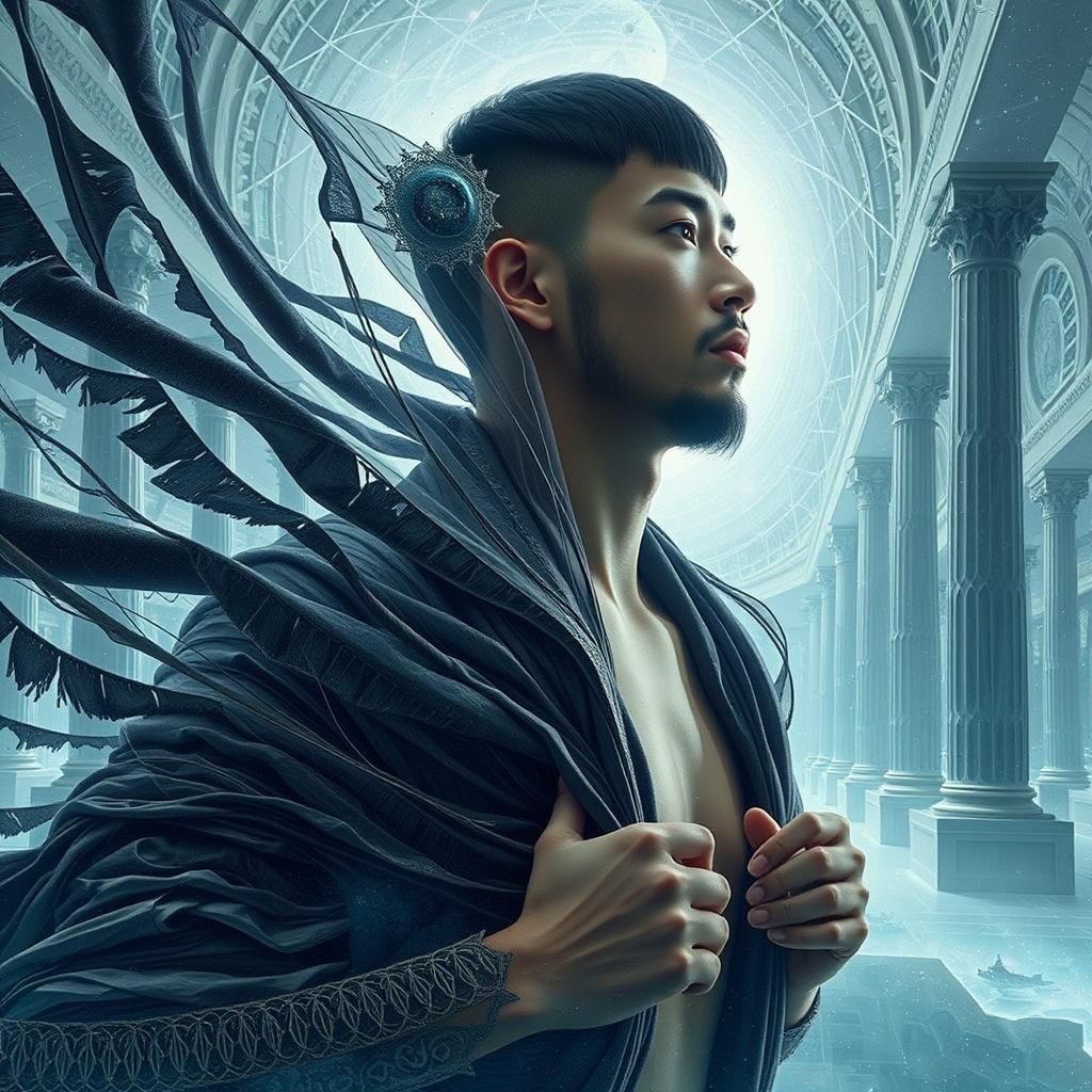 Chinese Swimmer in Veils Studying Planetary System