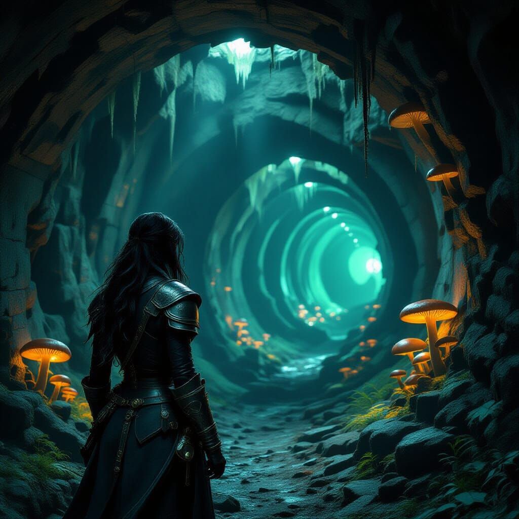 Sunken Necropolis Explorer in Dark Gothic Style