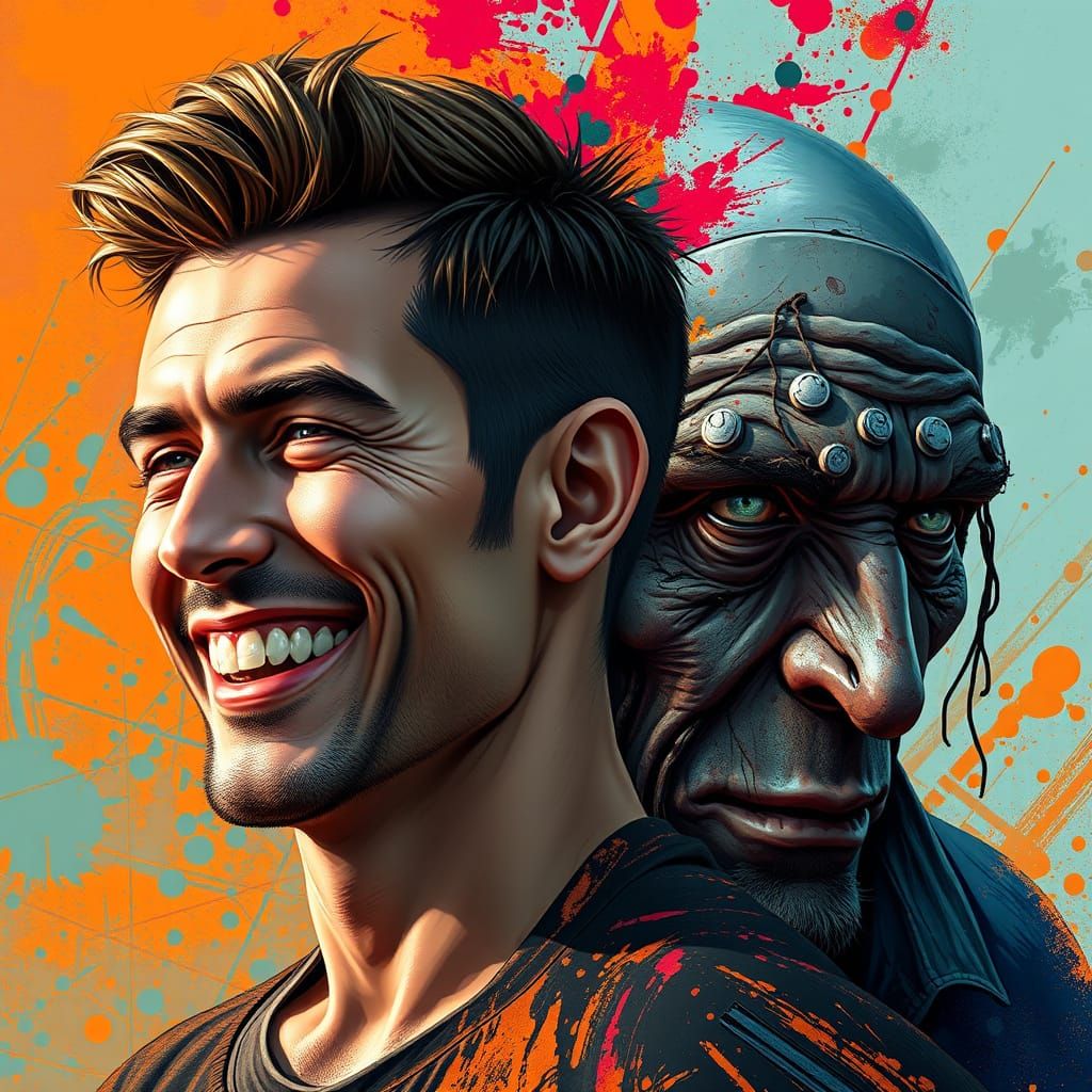 Contrasting Portraits: Cheerful vs. Deceitful in Splash Art ...