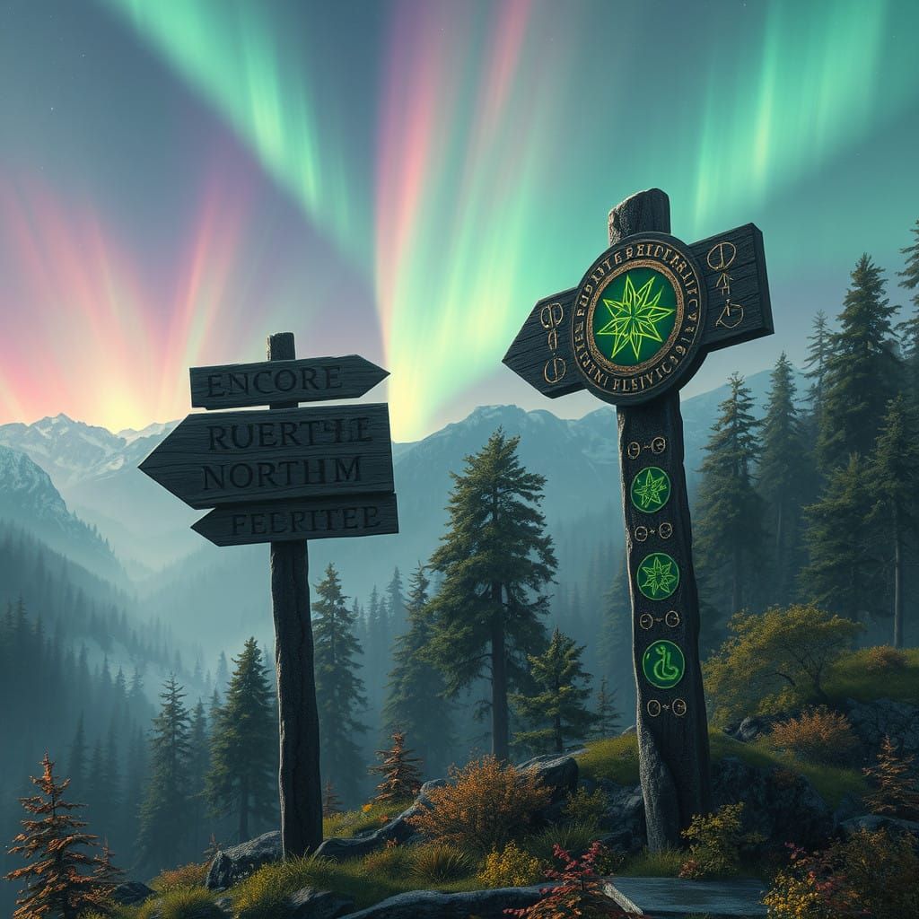 Mysterious Signs Beckon in Frosty, Runic Landscape