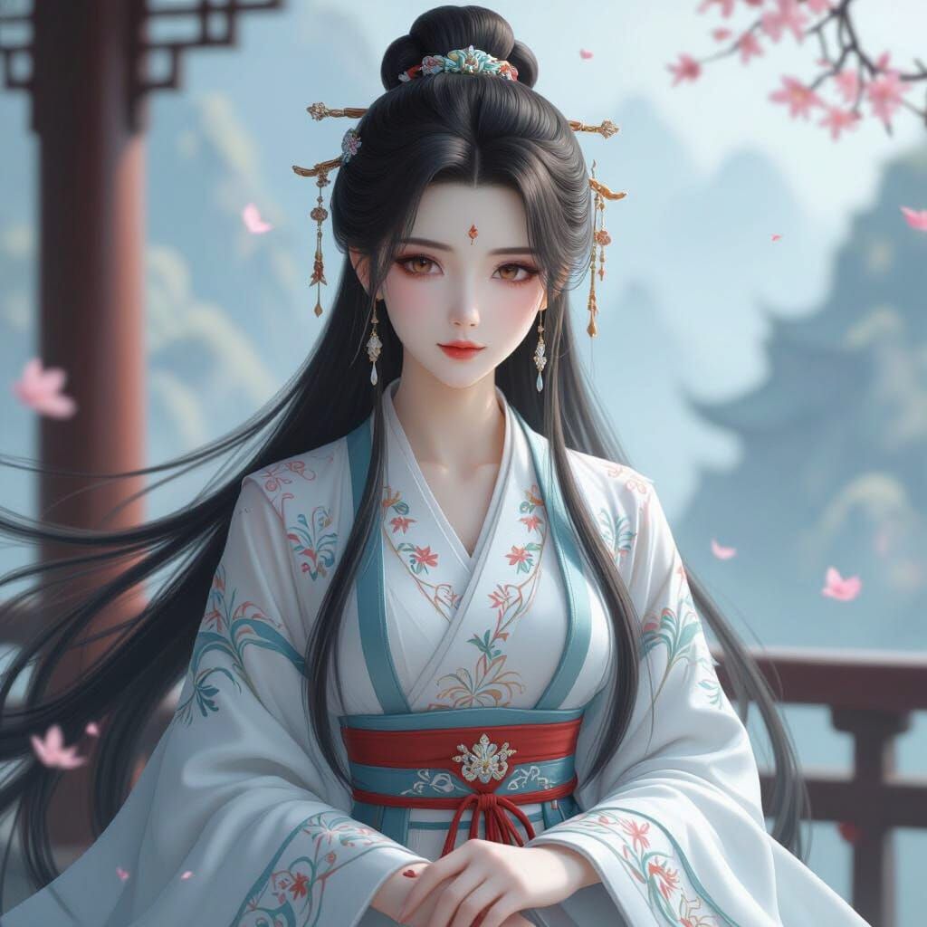 Chinese Beauty in Anime Style 3D Rendering