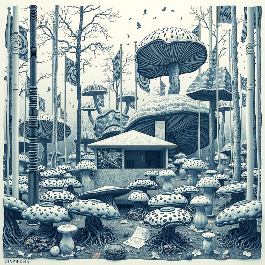 Surreal, Hyperreal Sculpture of Oversized Chewing Gum Cabin