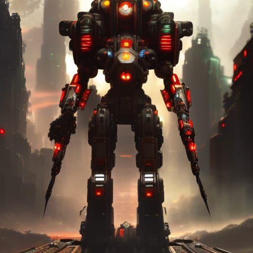 Armored Cyborg Beast in Post-Apocalyptic Wasteland