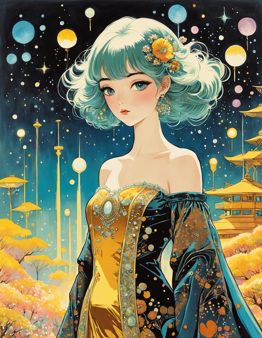 vibrant, dreamlike, impressionist style