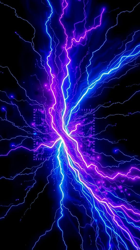 Cosmic Energy Storm in Futuristic Digital Realm