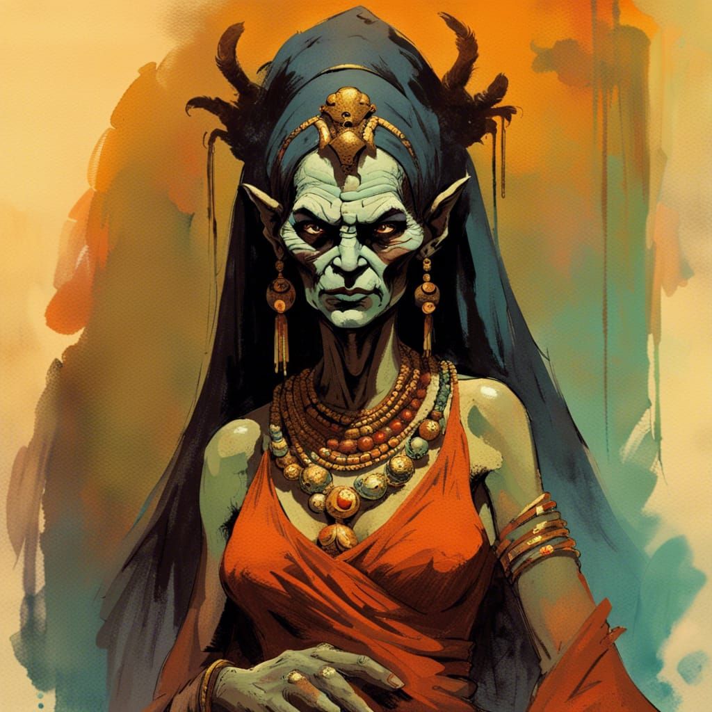 Ghoul Mother in Frank Frazetta Style