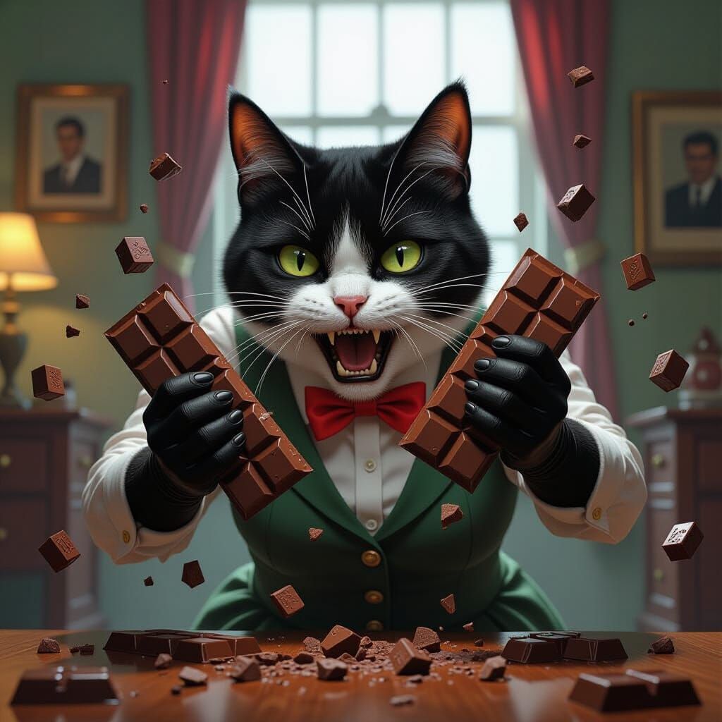 Nanny Piggin's Ferocious Chocolate Attack on Mr. Green