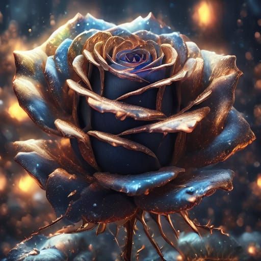 Mysterious Dark Rose in Baroque Still Life