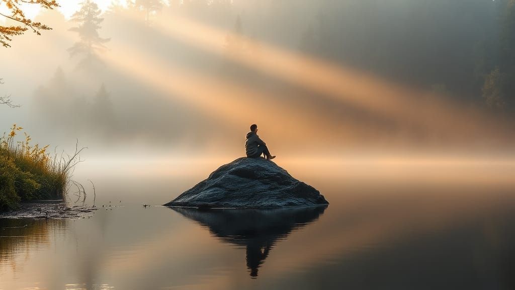 Misty Morning Lake: Serene Landscape Photography